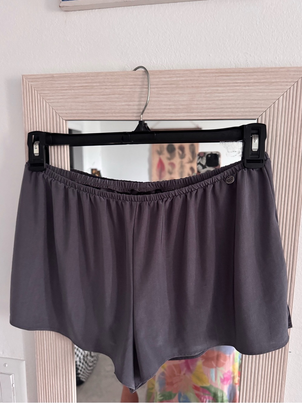 Midnight Bakery Gray Elastic-Waist Shorts